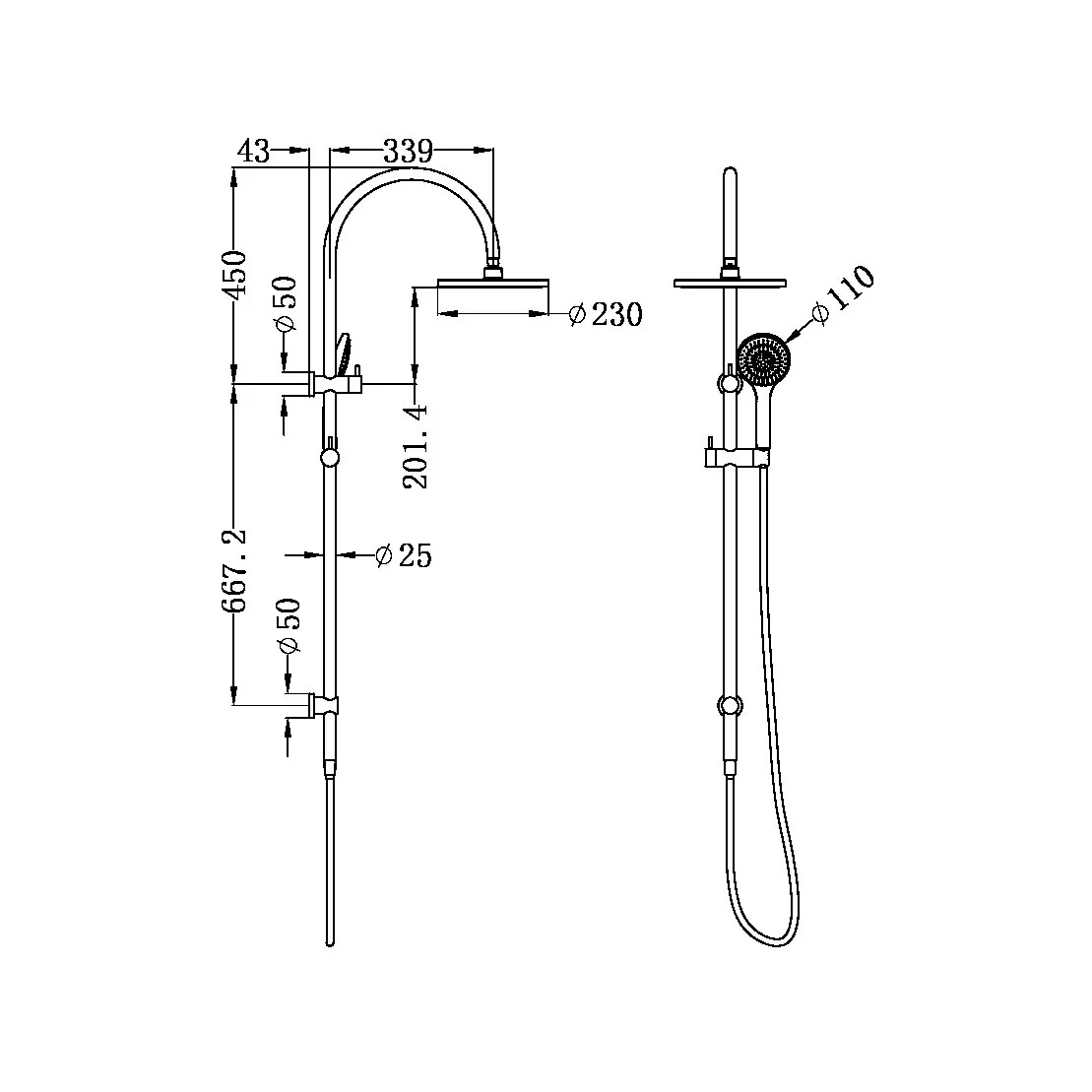 Mecca Twin Shower With Air Shower - Image 8