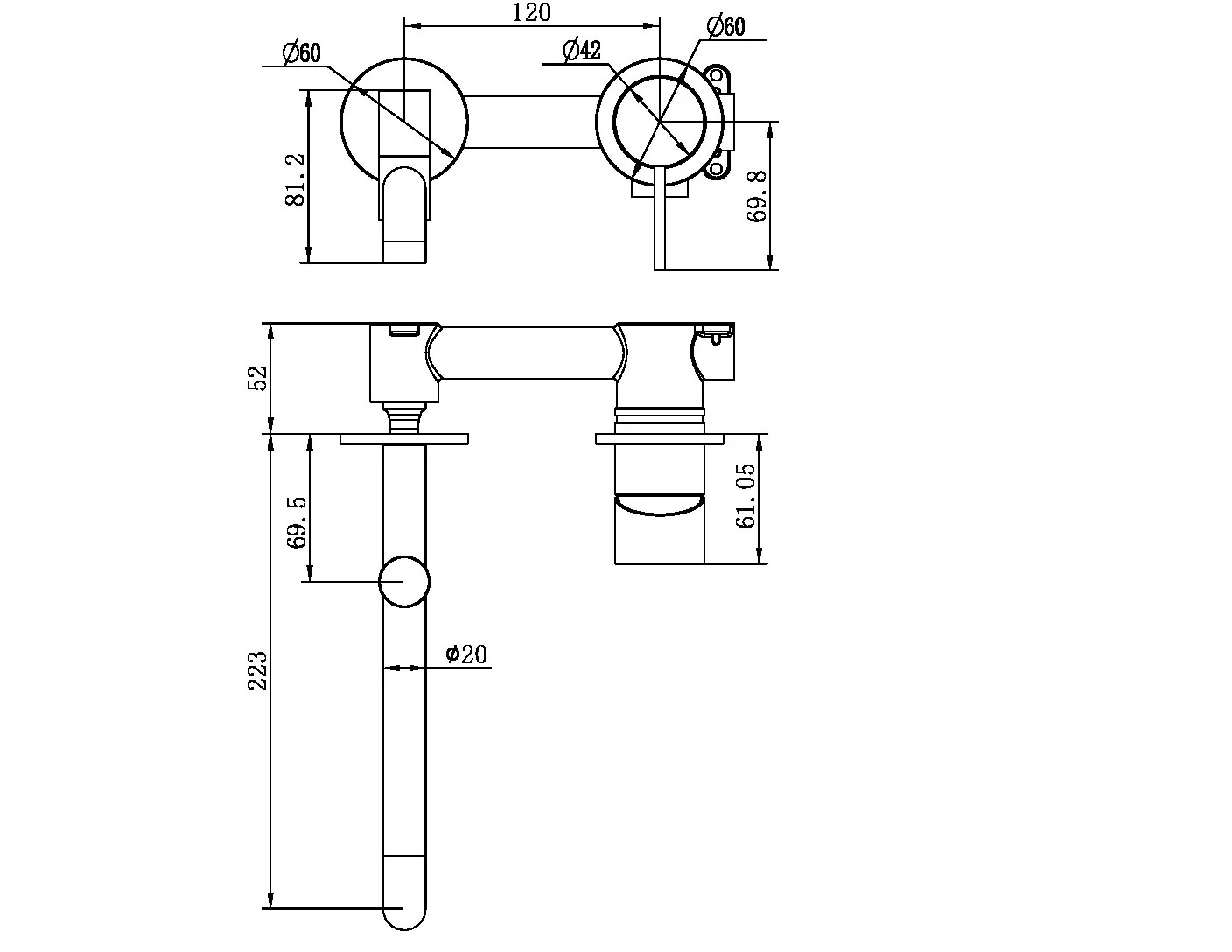 Mecca Wall Basin/bath Mixer Swivel Spout 225mm - Image 10