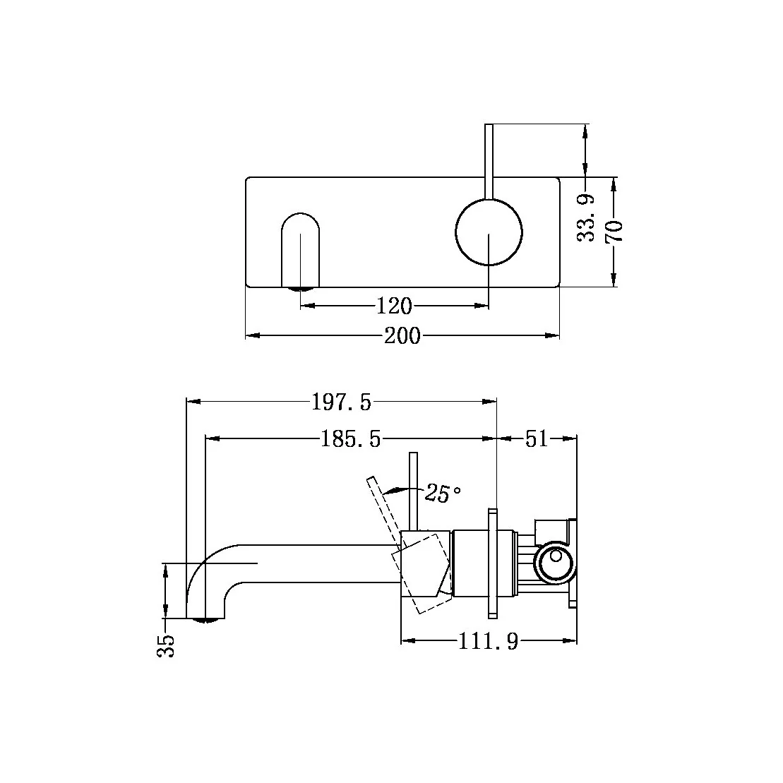 Mecca Wall Basin Mixer 185mm - Image 28