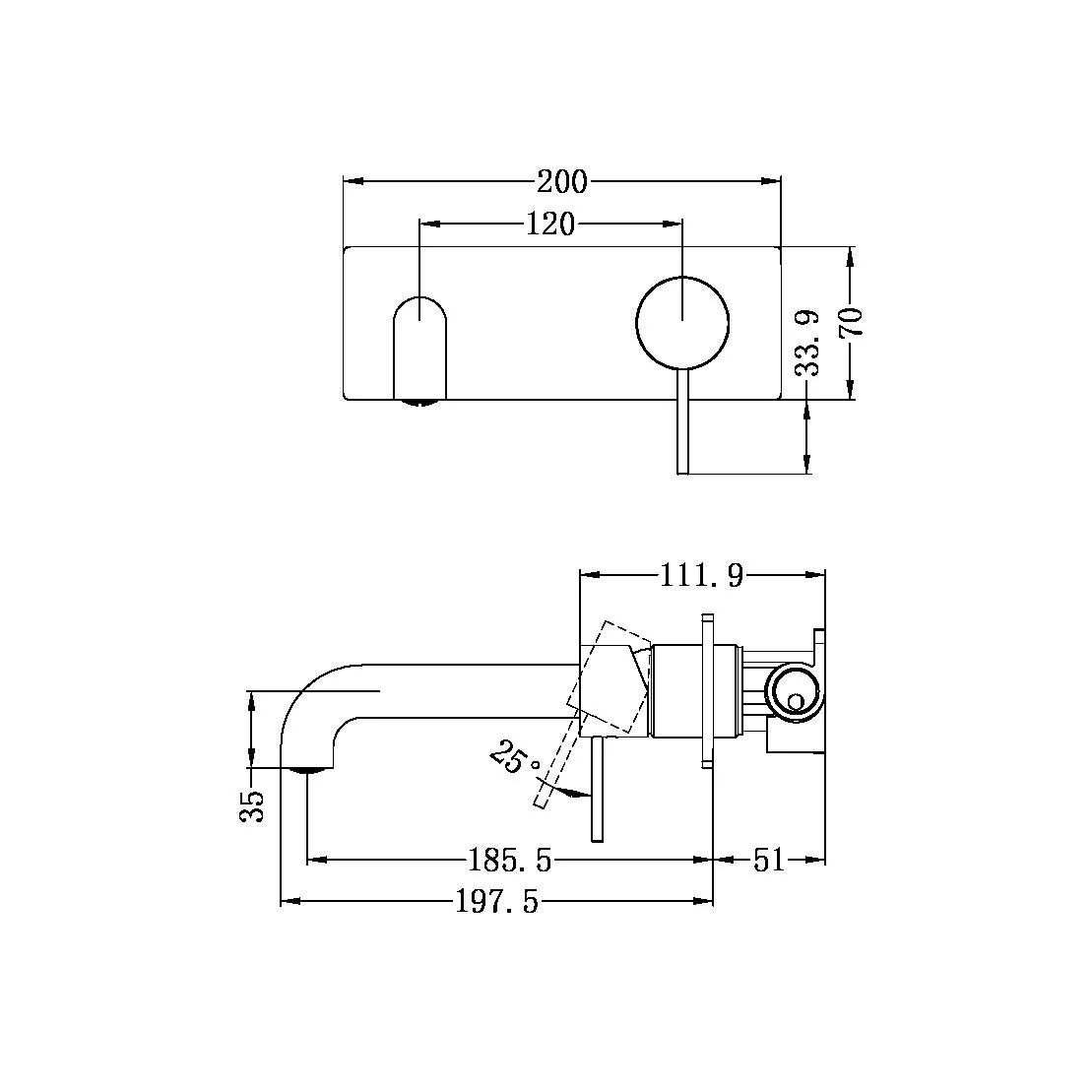 Mecca Wall Basin Mixer 230mm - Image 28