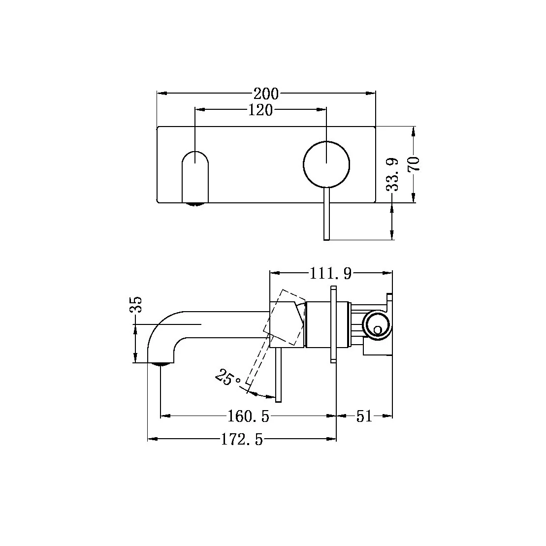 Mecca Wall Basin Mixer 160mm - Image 28