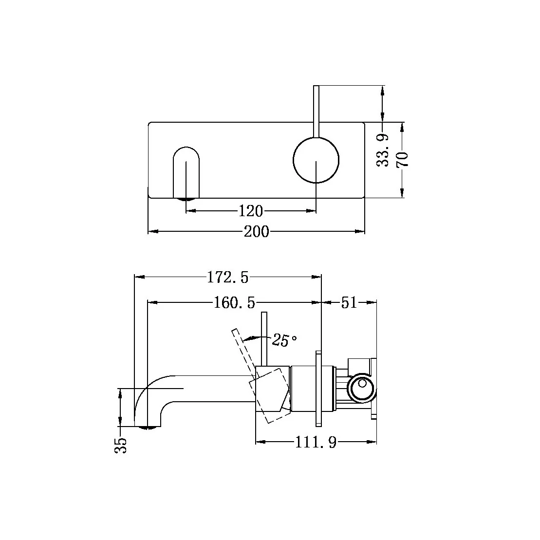Mecca Wall Basin Mixer Handle Up 185mm - Image 27
