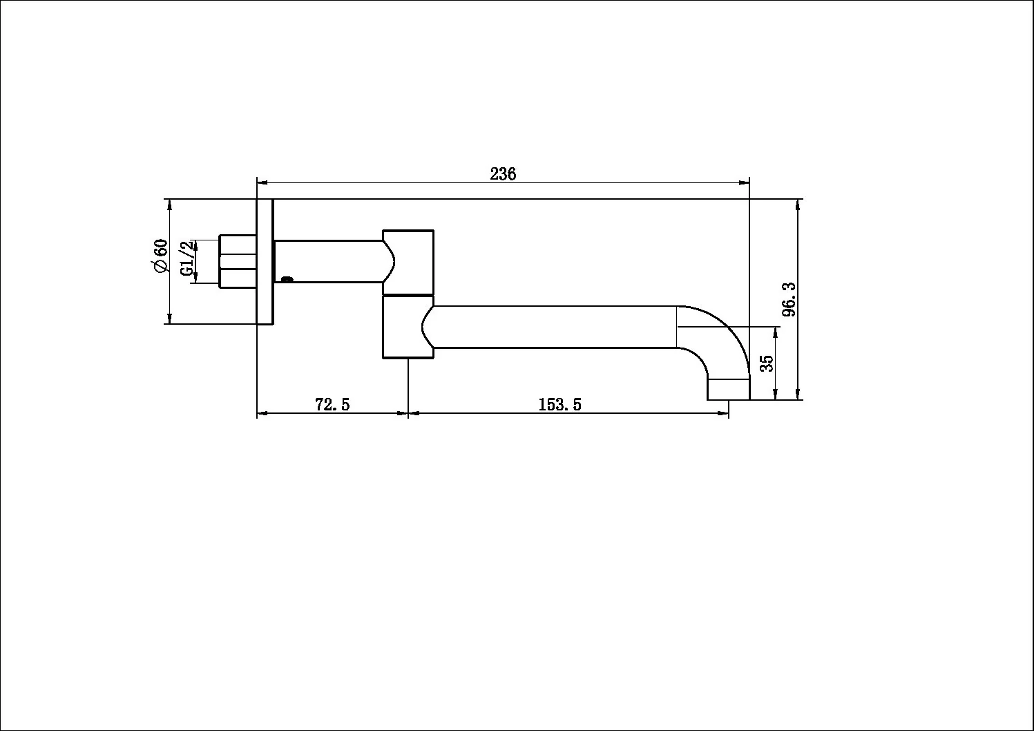 Mecca Wall Mounted Swivel Basin/bath Spout Only 225mm - Image 10