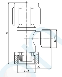 MINI CISTERN TAP 1/2" C/P LOOSE NUT - Image 2