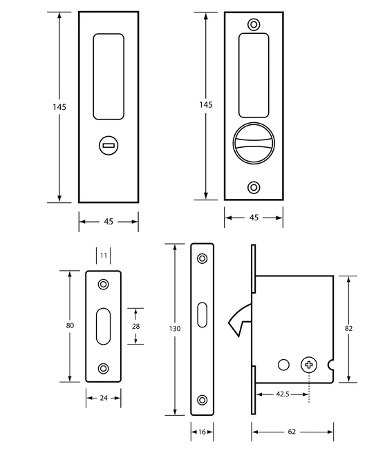 Morticed Sliding Door Indicator Lock - Visible Fix - Image 3