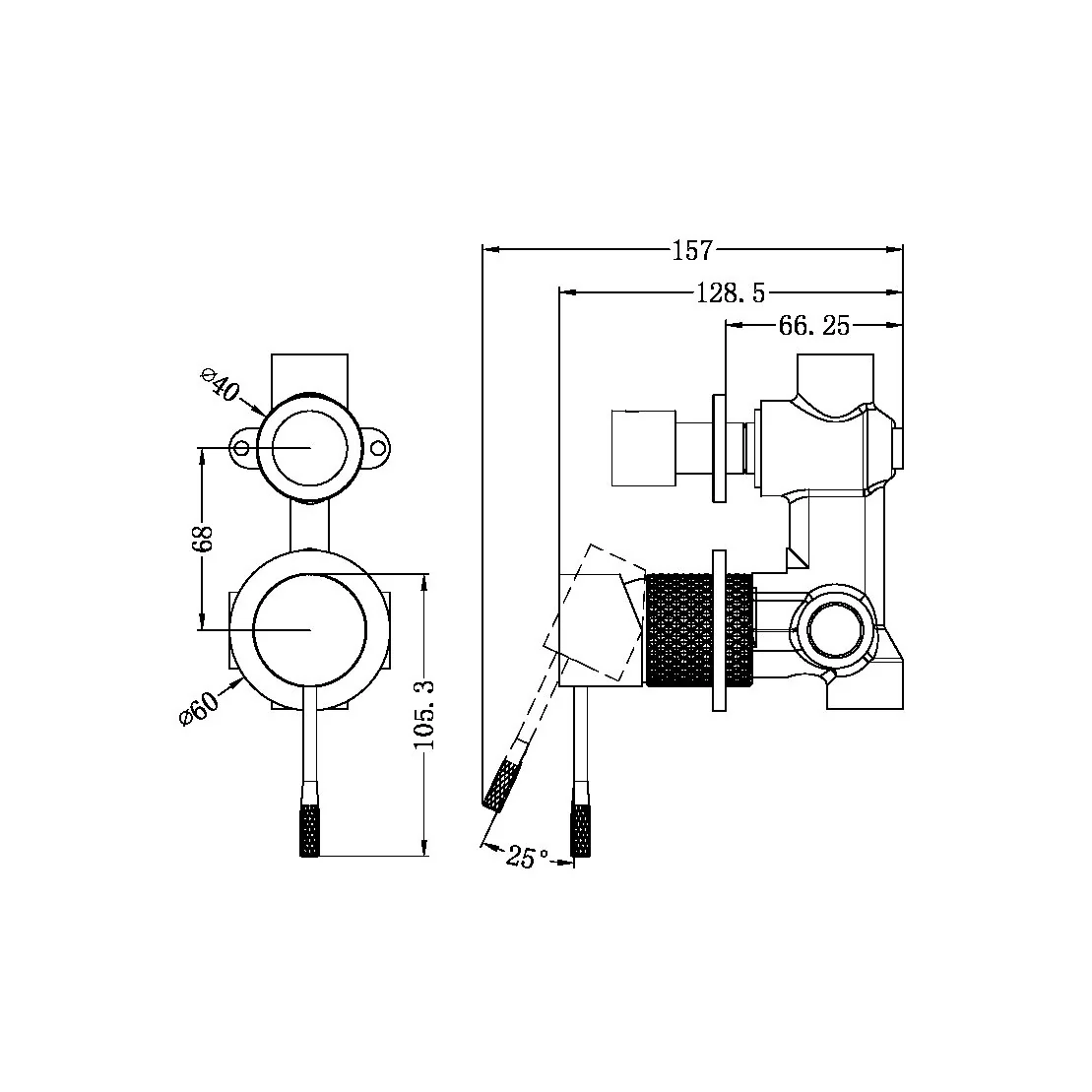 Opal Shower Mixer with Divertor Separate Plate - Image 7