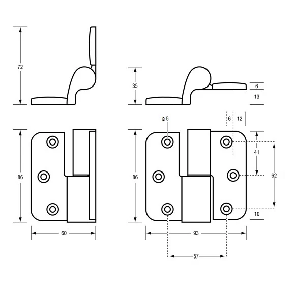 Overlapping Lift Off Spring Hinge - Image 3