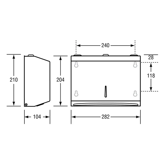 Paper Towel Dispenser in White Powder Coat 210mmH x 282mmW x 104mmD - Image 2