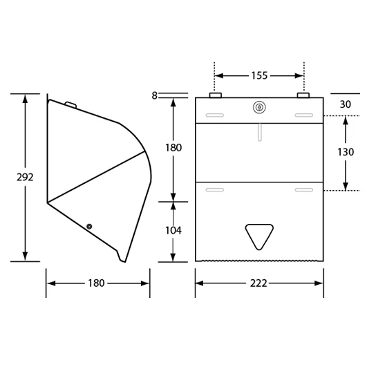 Paper Towel Roll Dispenser Lockable in Satin Stainless Steel - Image 2