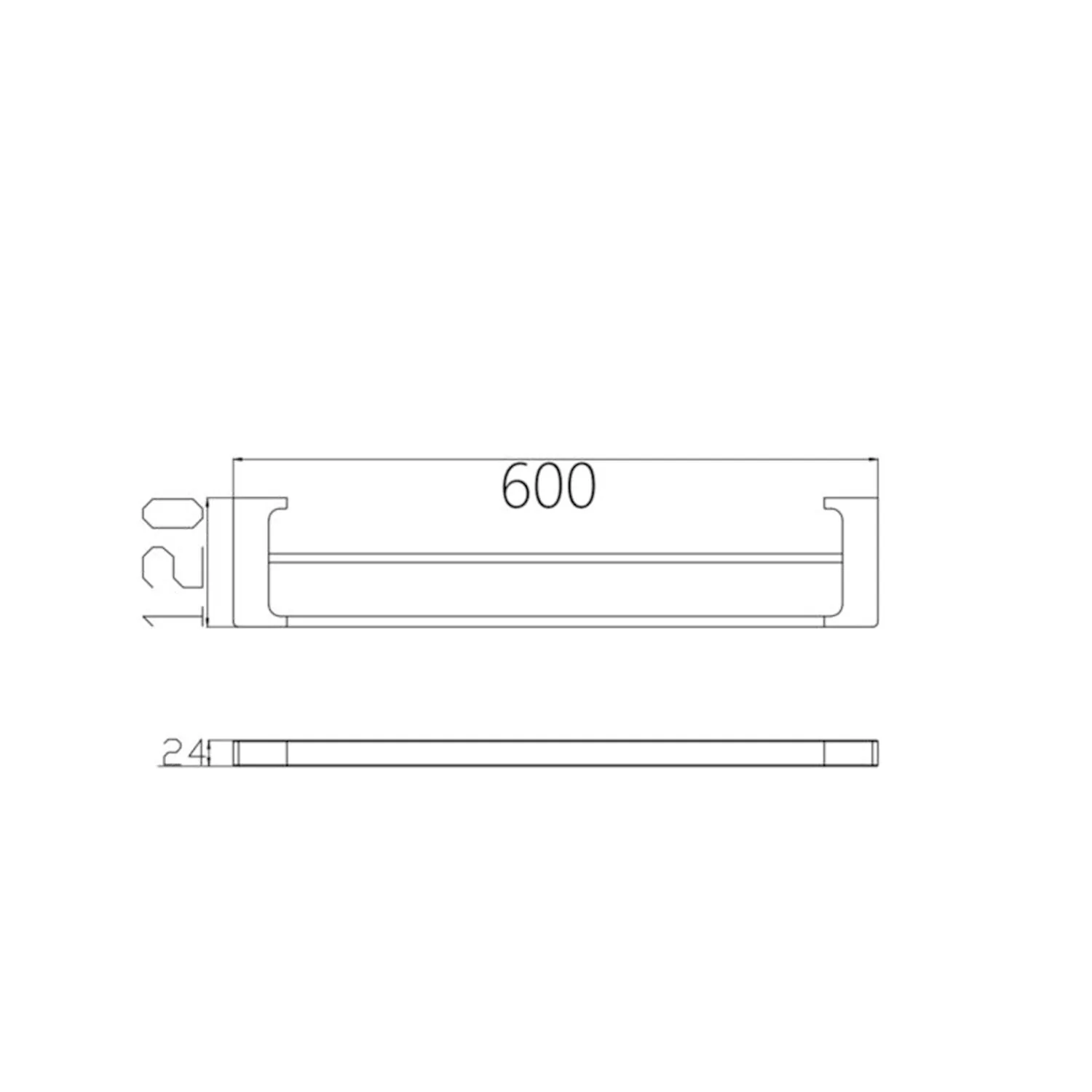Pearl Double Towel Rail 600mm - Image 10