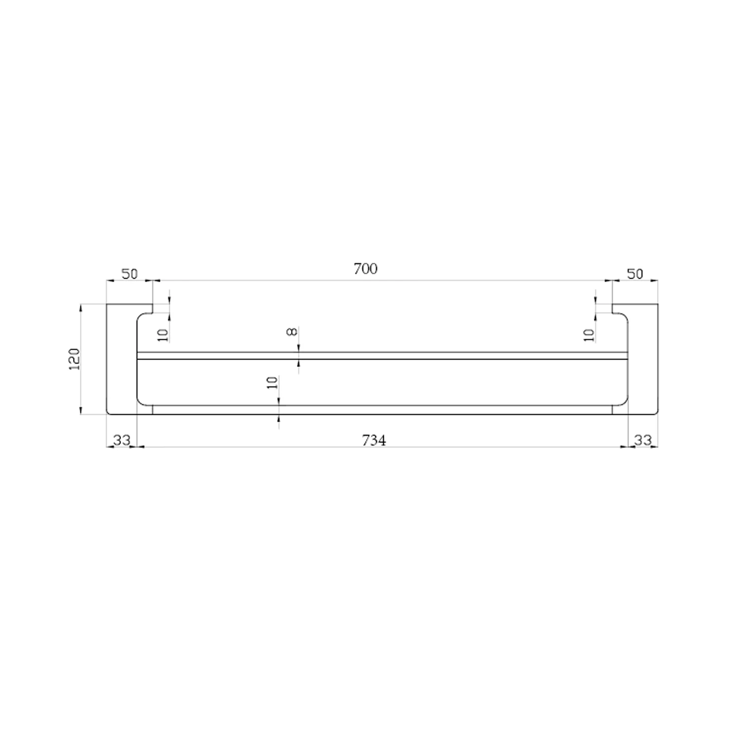 Pearl Double Towel Rail 800mm - Image 10