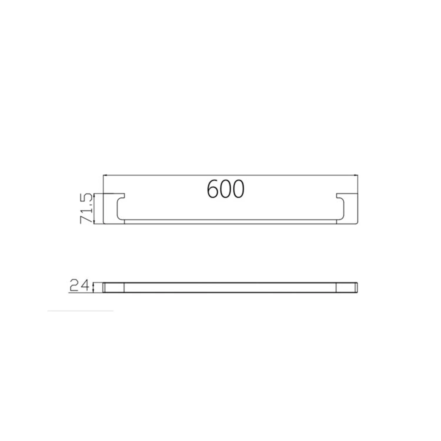 Pearl Single Towel Rail 600mm - Image 7
