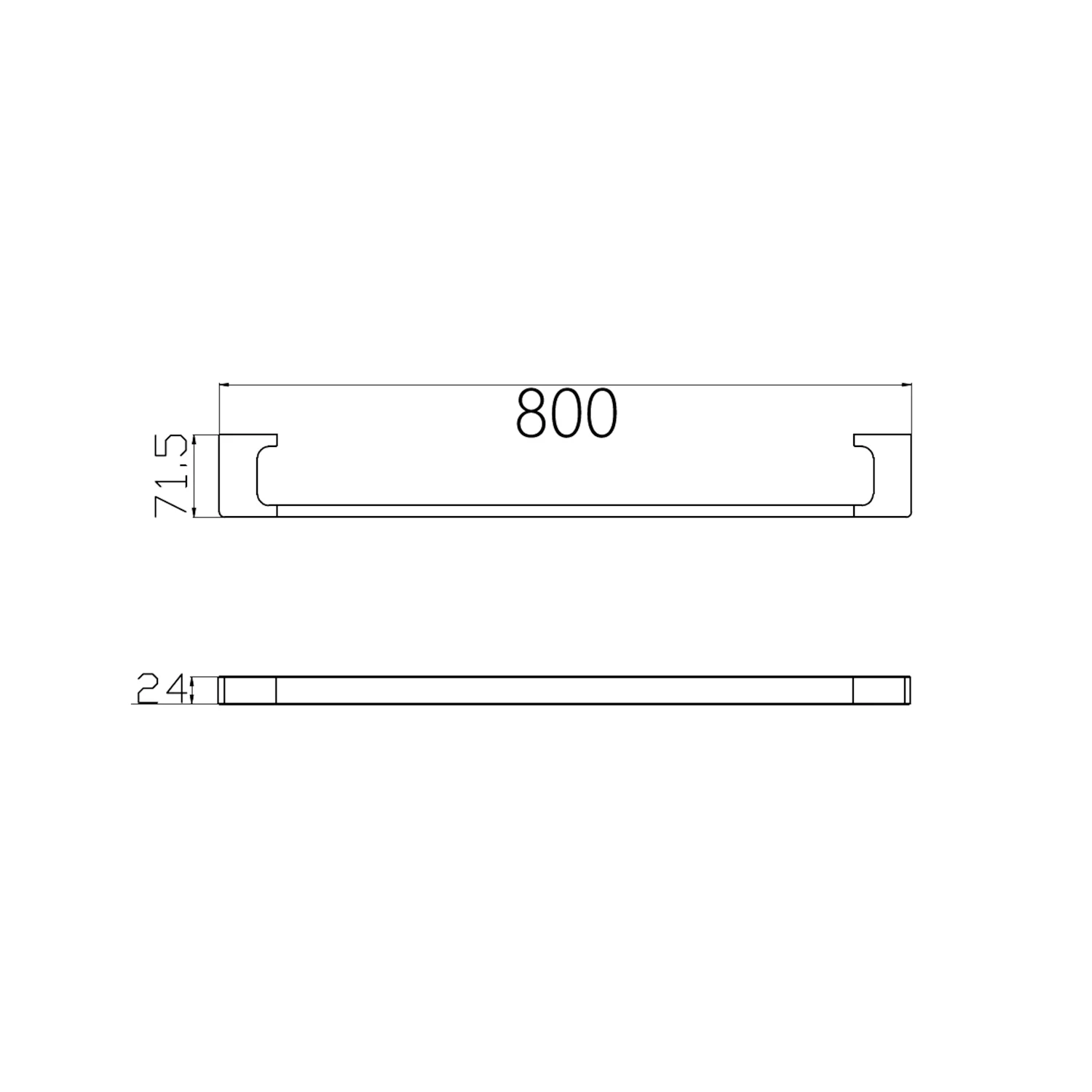 Pearl Single Towel Rail 800mm - Image 10