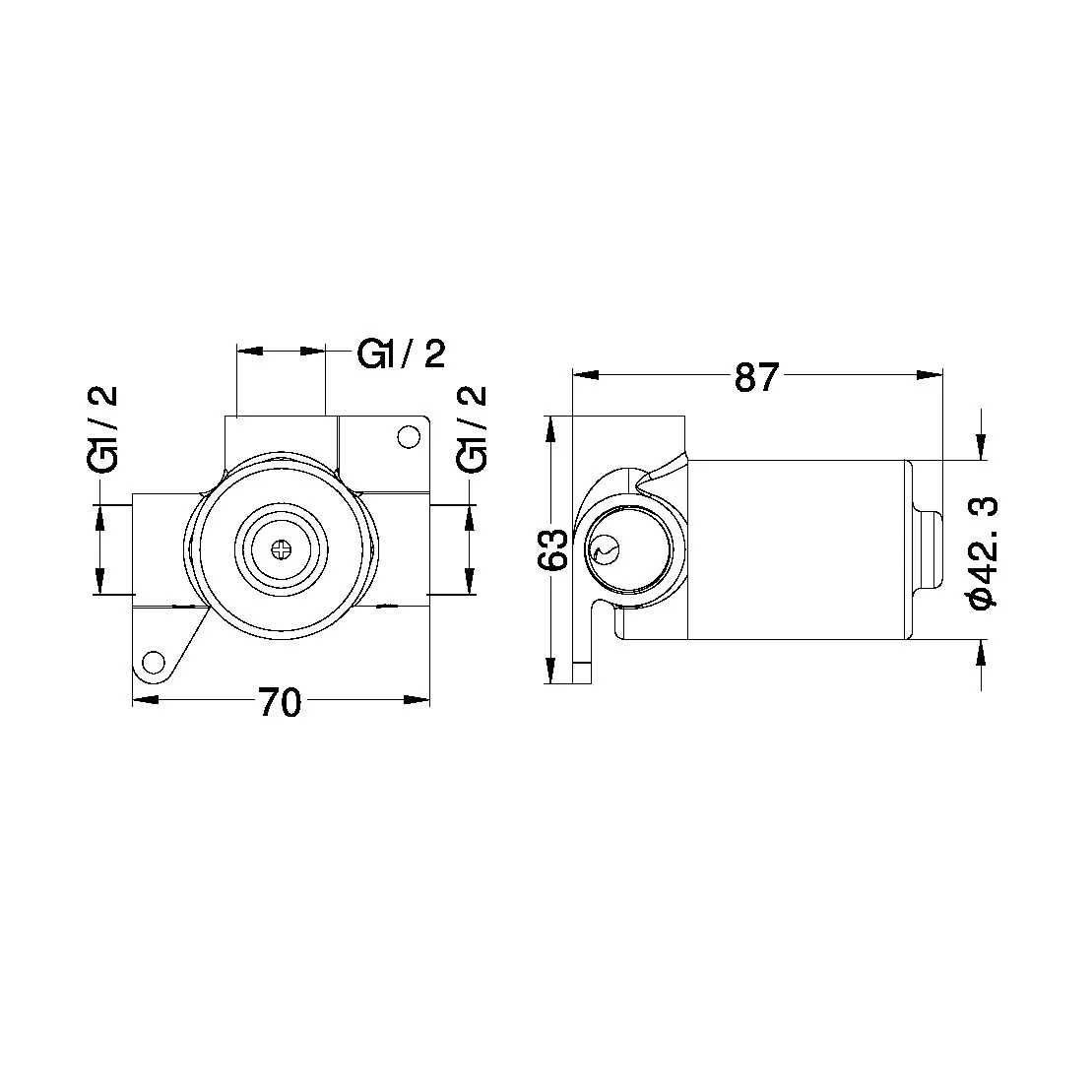 Premium 35mm Universal Shower Mixer Body Only - Image 2