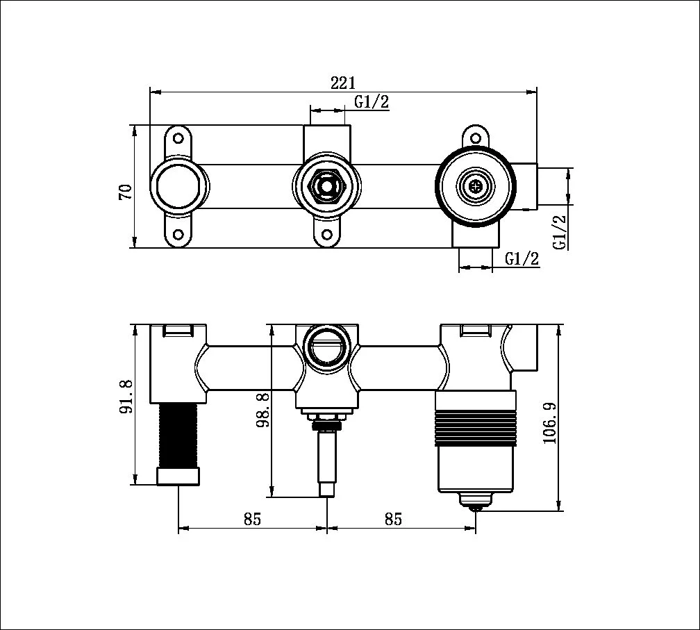 Premium 35mm Universal Shower System Body Only - Image 2