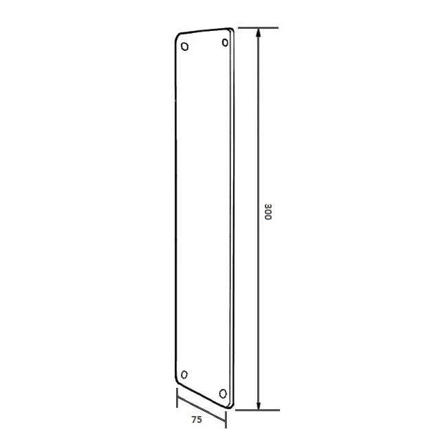Push Plate in Satin Stainless Steel - Image 2