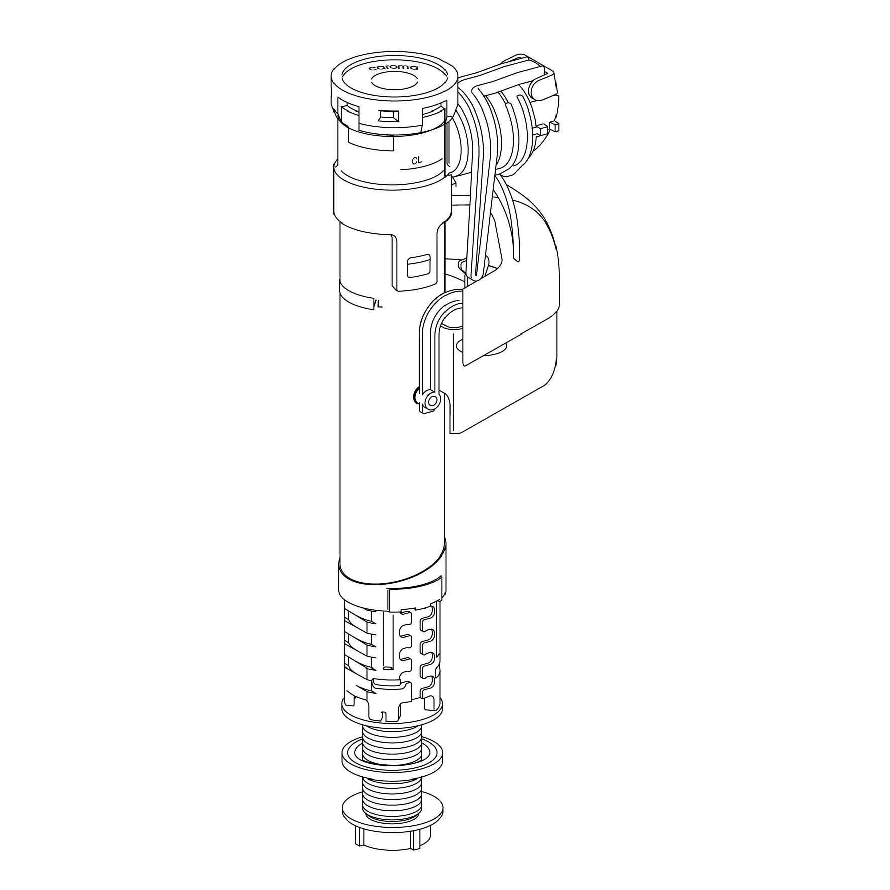 Caroma Quietflow 2 Bottom Inlet Valve – Cistern Fill Valve Replacement, Adjustable Height | 687042 - Image 3