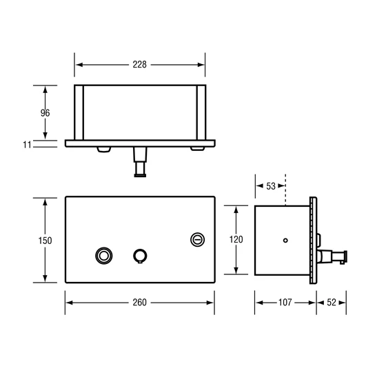 Recessed Horizontal Soap Dispenser in Satin Stainless Steel - Image 2