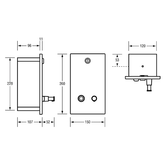 Recessed Vertical Soap Dispenser in Satin Stainless Steel - Image 2