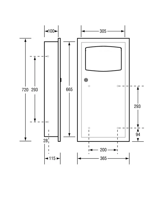 Recessed Waste Receptacle in Satin Stainless Steel - Image 2