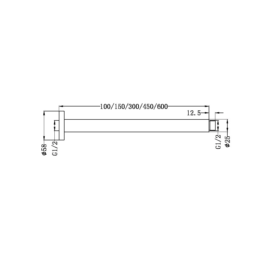Round Ceiling Arm 600MM Length - Image 2