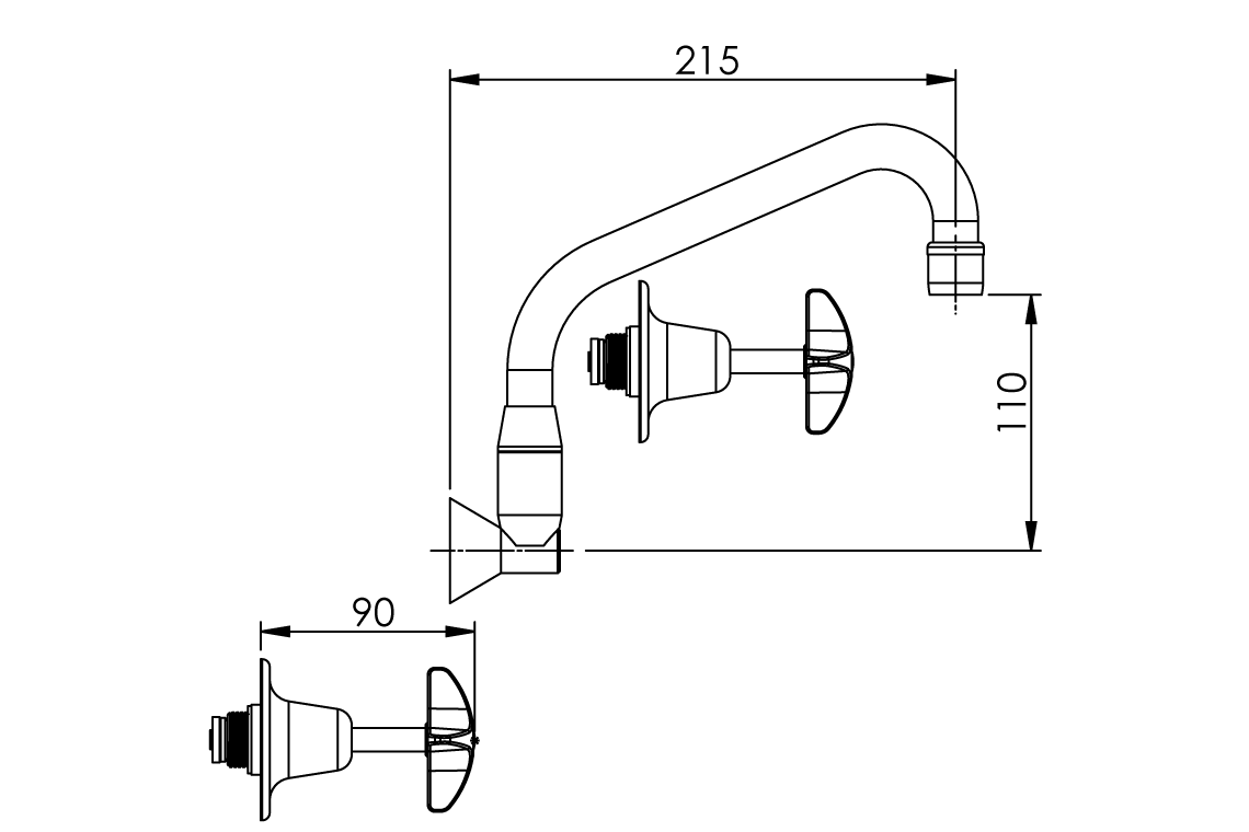 School Pattern Recessed Set With SP110 Swivel Spout - Image 2