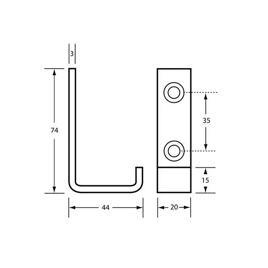Screw Fix Hat and Coat Hook in Satin Stainless Steel - Image 2