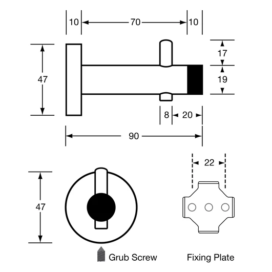 Sentinel Hook Concealed Fix in Stainless Steel - Image 2