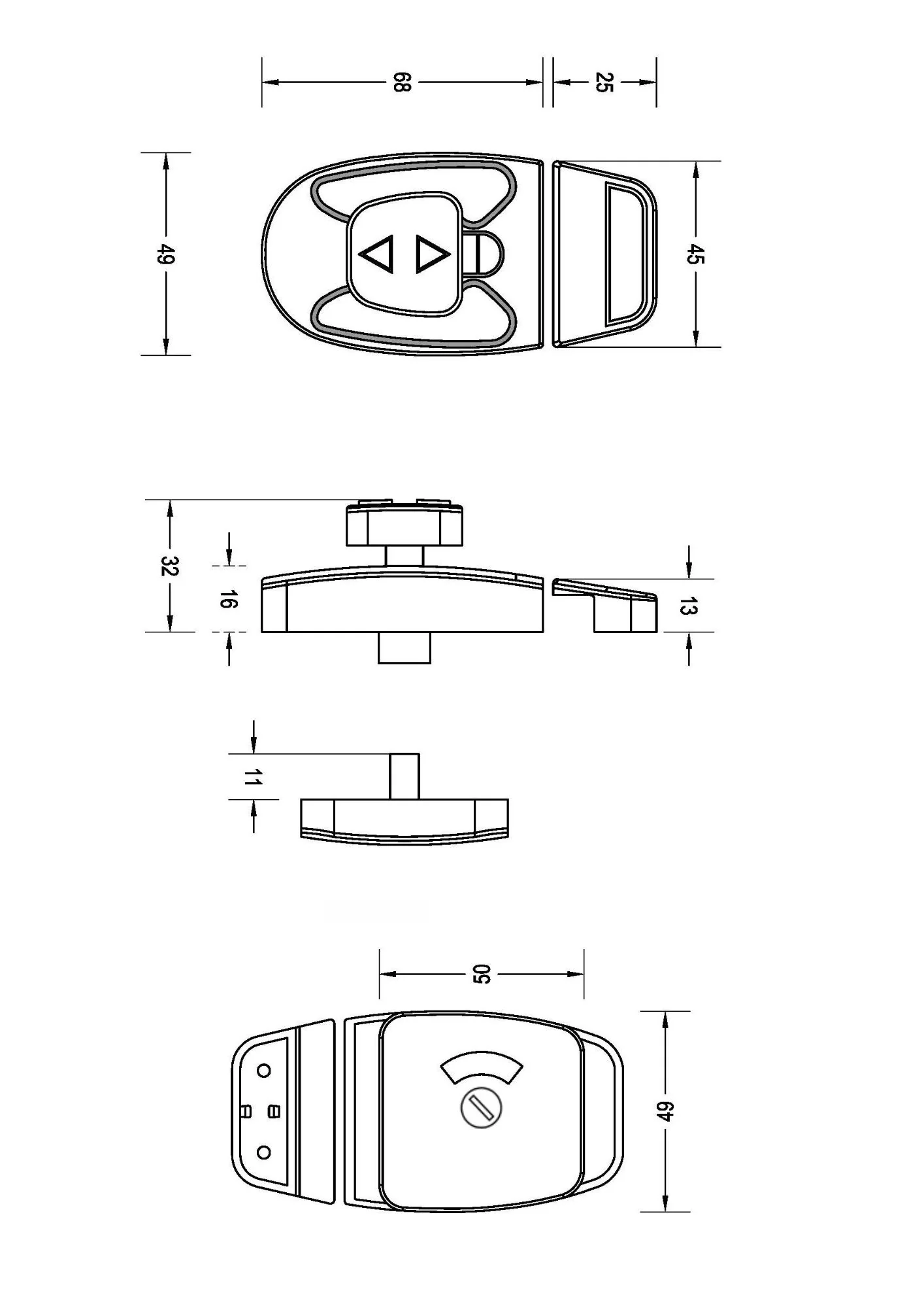 Sera Slide Lock & Emergency Release Indicator Set in Designer Black - Image 2
