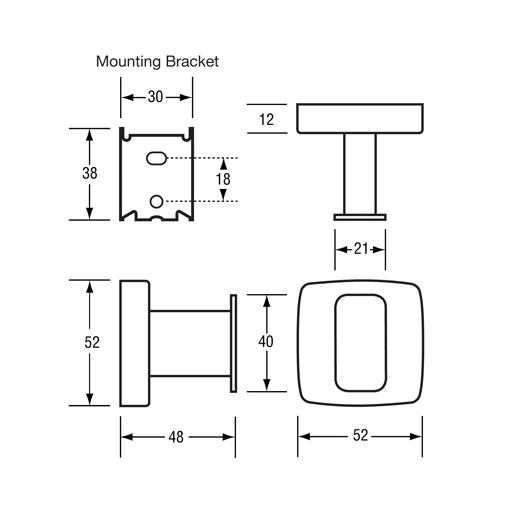 Single Robe Hook - Concealed Fix in Polished Stainless Steel - Image 2