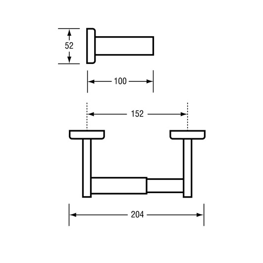 Single Toilet Roll Holder in Satin Stainless Steel ML255S - Image 2