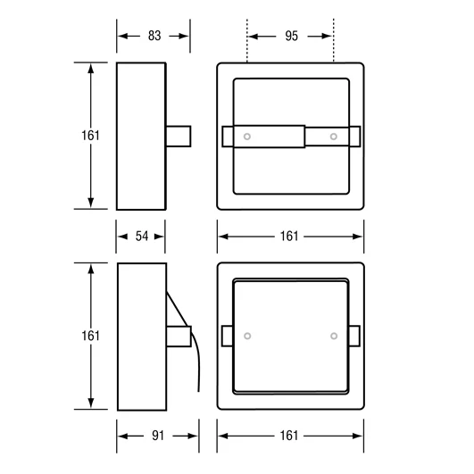 Single Toilet Roll Holder ML260SM - Image 2
