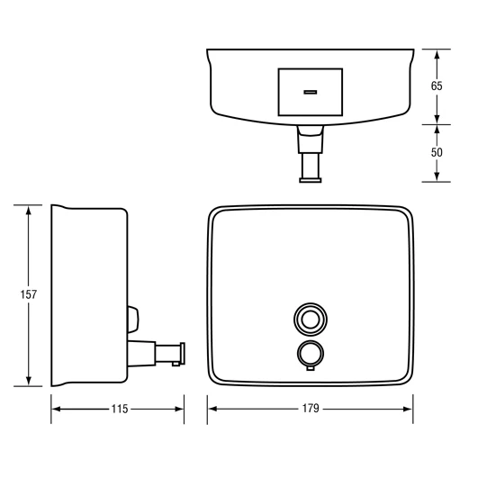 Square Soap Dispenser in Satin Stainless Steel - Image 2