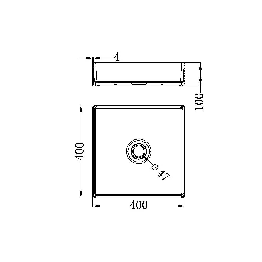 Square Stainless Steel Basin - Image 5
