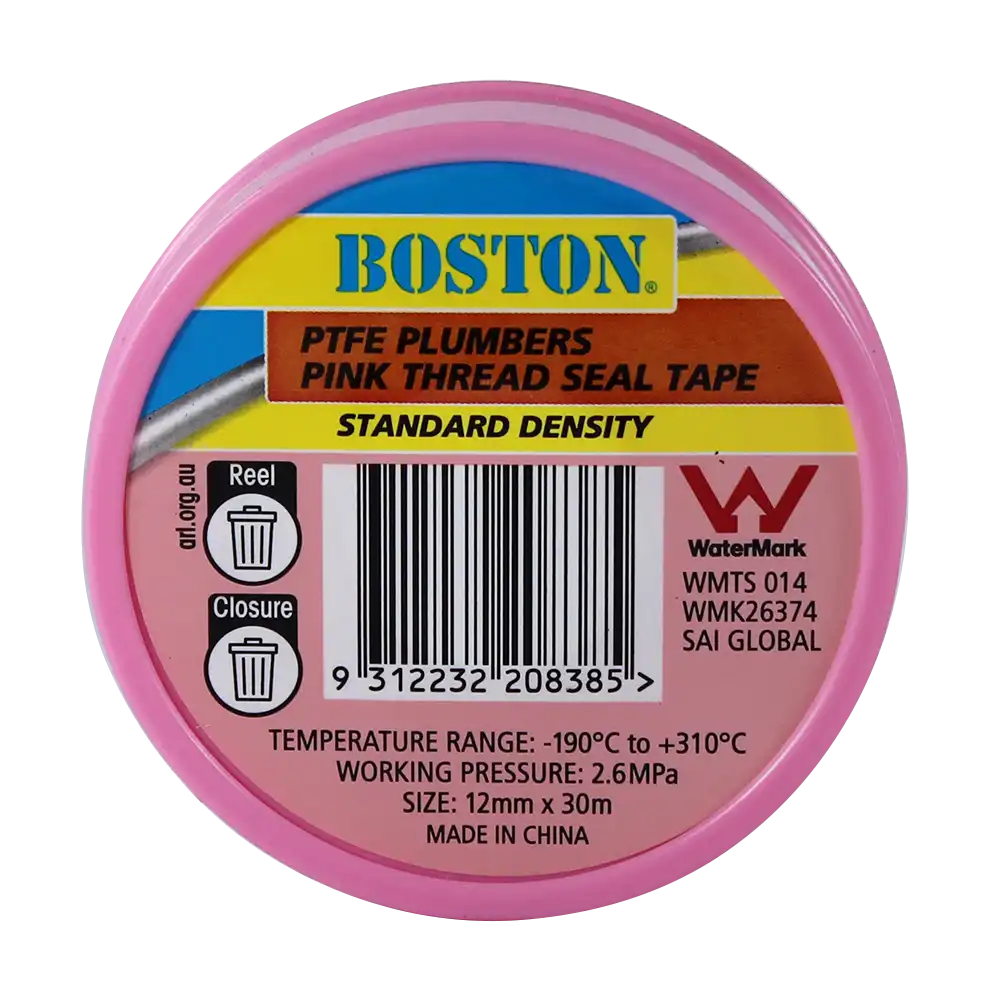 Standard Density Pink Thread Seal Tape 12mm x 30m - Image 2