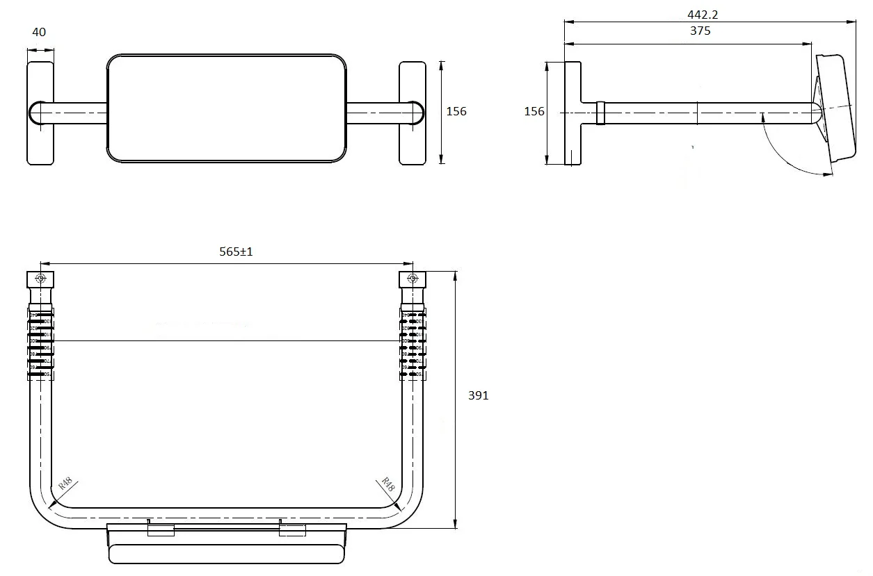 Straight Rail Padded Backrest Antimicrobial - Image 3