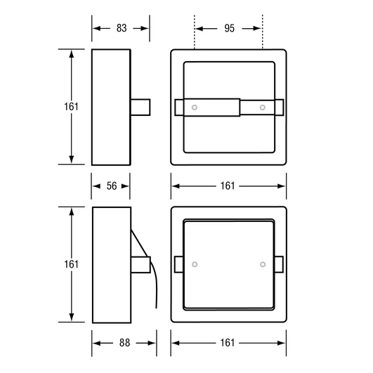 Surface Mounted Single Toilet Roll Holder - Image 2