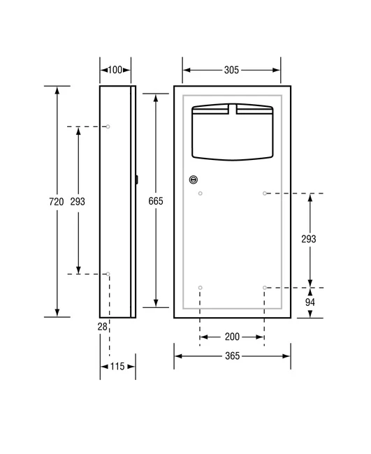 Surface Mounted Waste Receptacle in Satin Stainless Steel - Image 2