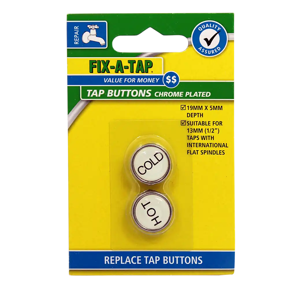 Tap Button Chrome Plated 19mm x 5mm Pack of 2 - Image 2
