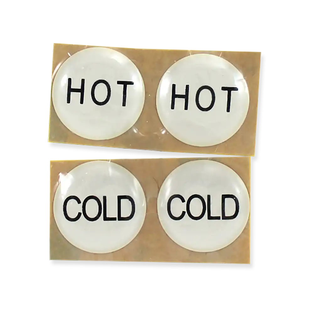 Tap Button Stick On – Hot & Cold Indicator 19mm Pack of 4 - Image 2