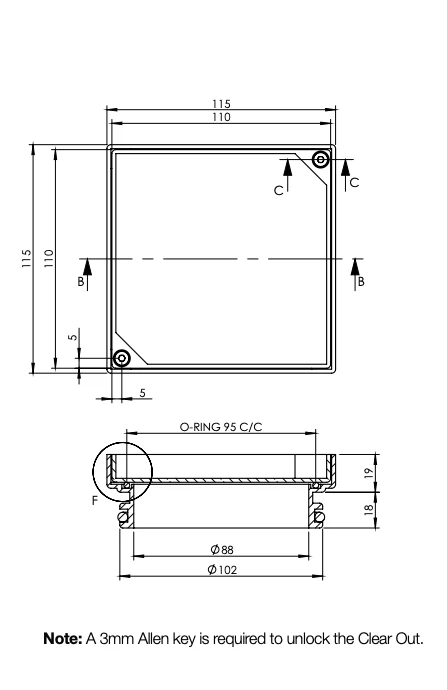 Tile Insert Clear Out Square - Image 2