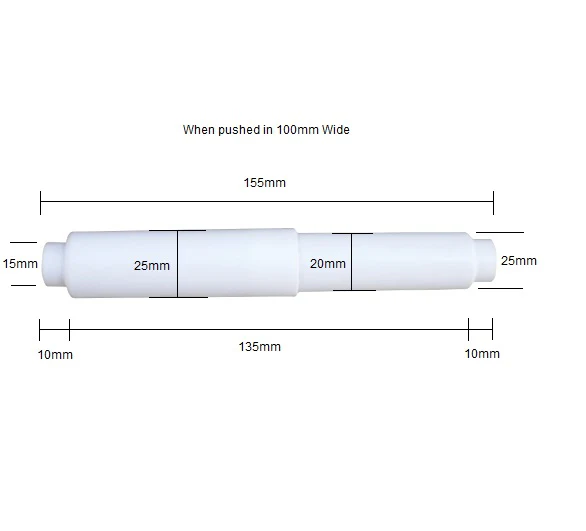 Toilet Roll Roller - White ABS ML018 - Image 2