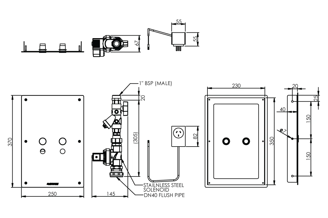 Touch-Activated Dual Flush WC Flushing System – Front Access - Image 3