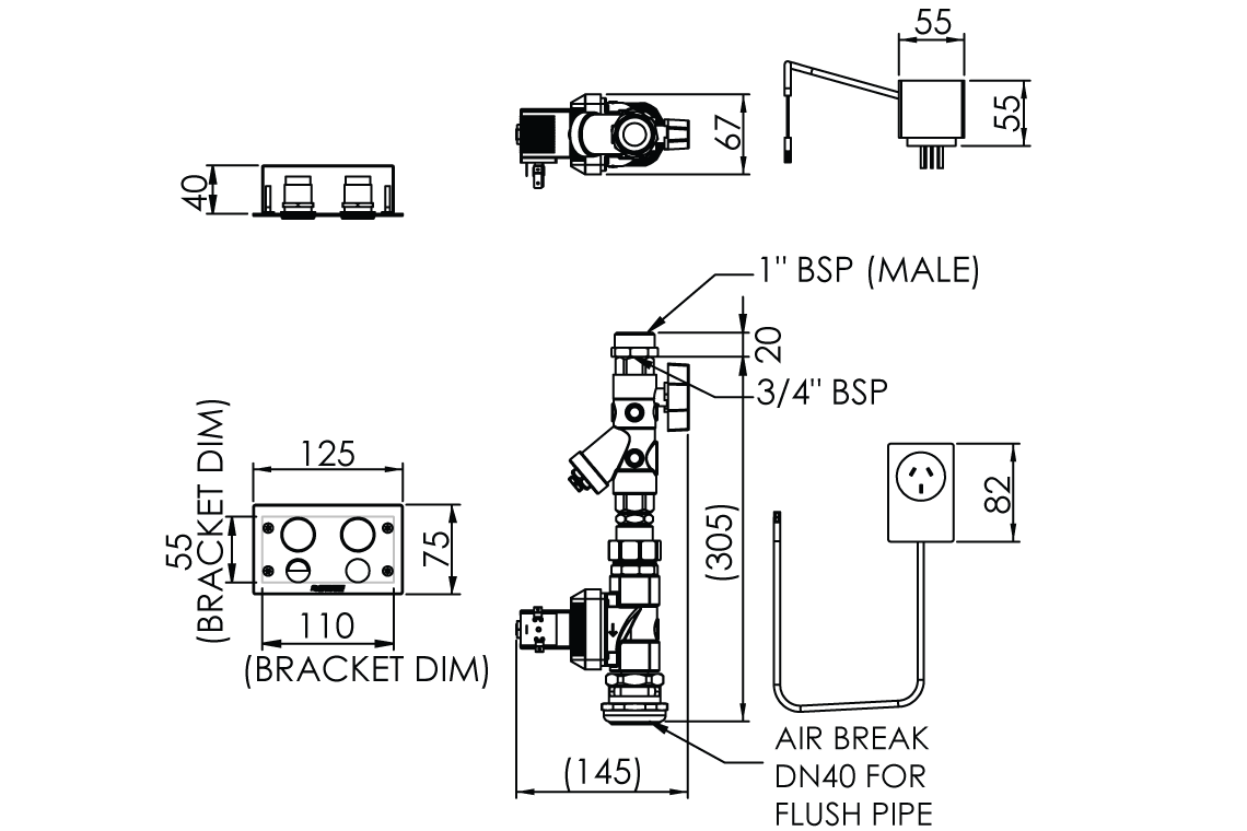 Touch-Activated Dual Flush WC Standard – Flushing System – Duct Access - Image 2