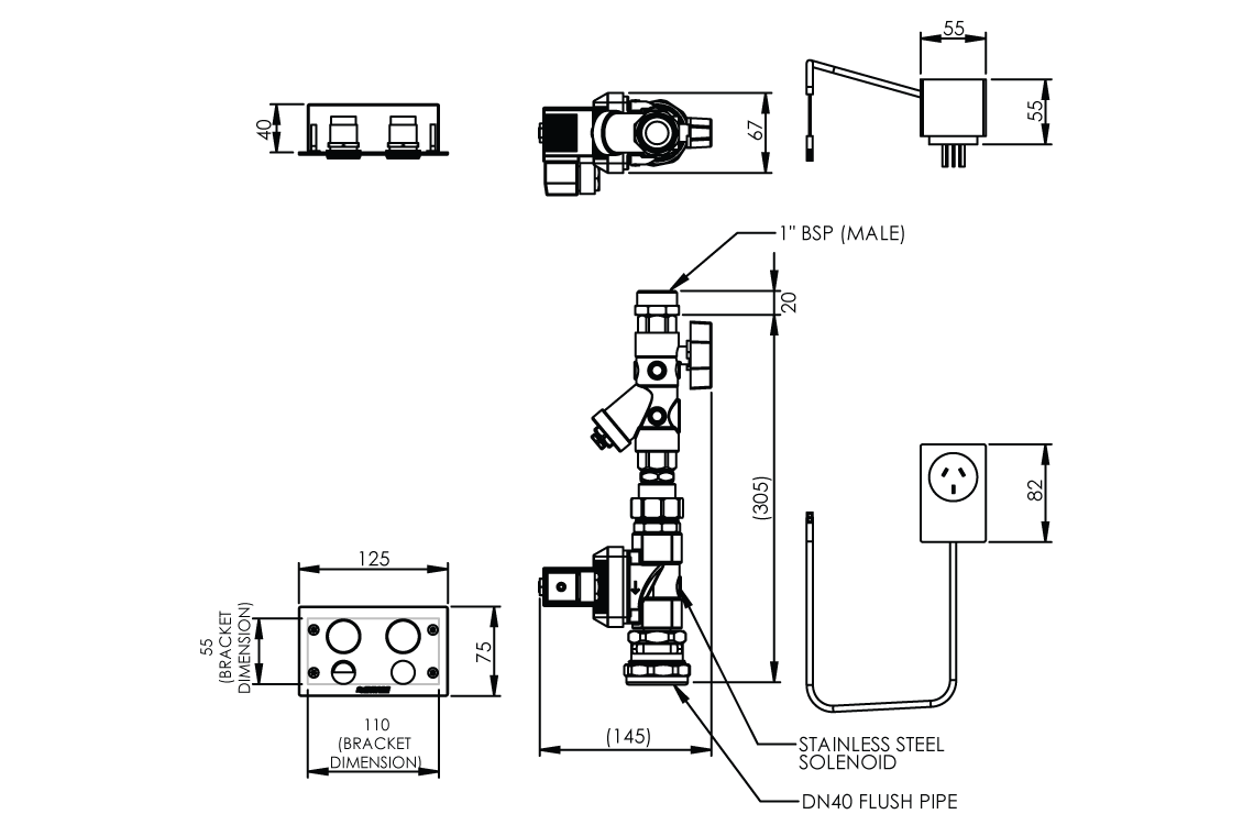 Touch-Activated Dual Flush WC Standard – Flushing System – Duct Access - Image 3