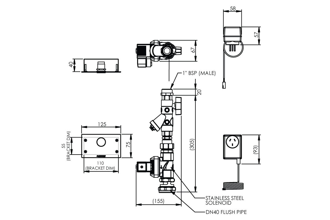 Touch-Activated Single Flush WC Flushing System – Duct Access - Image 2