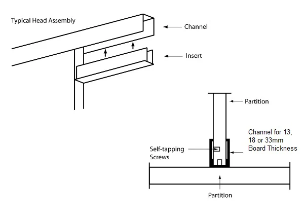 U Shape Head Rail/ Wall Channel - Image 2