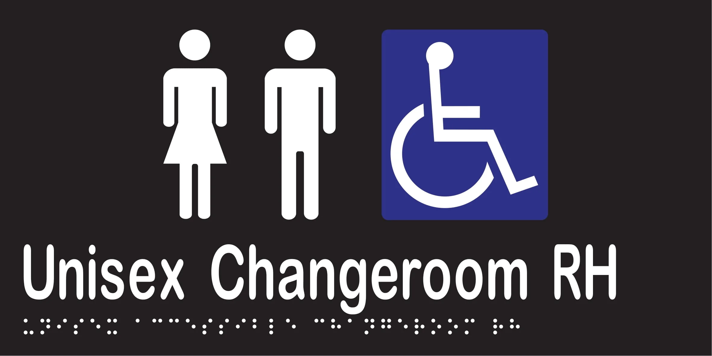 Unisex Accessible Changeroom RH Braille 300mmW x 150mmH - Image 2