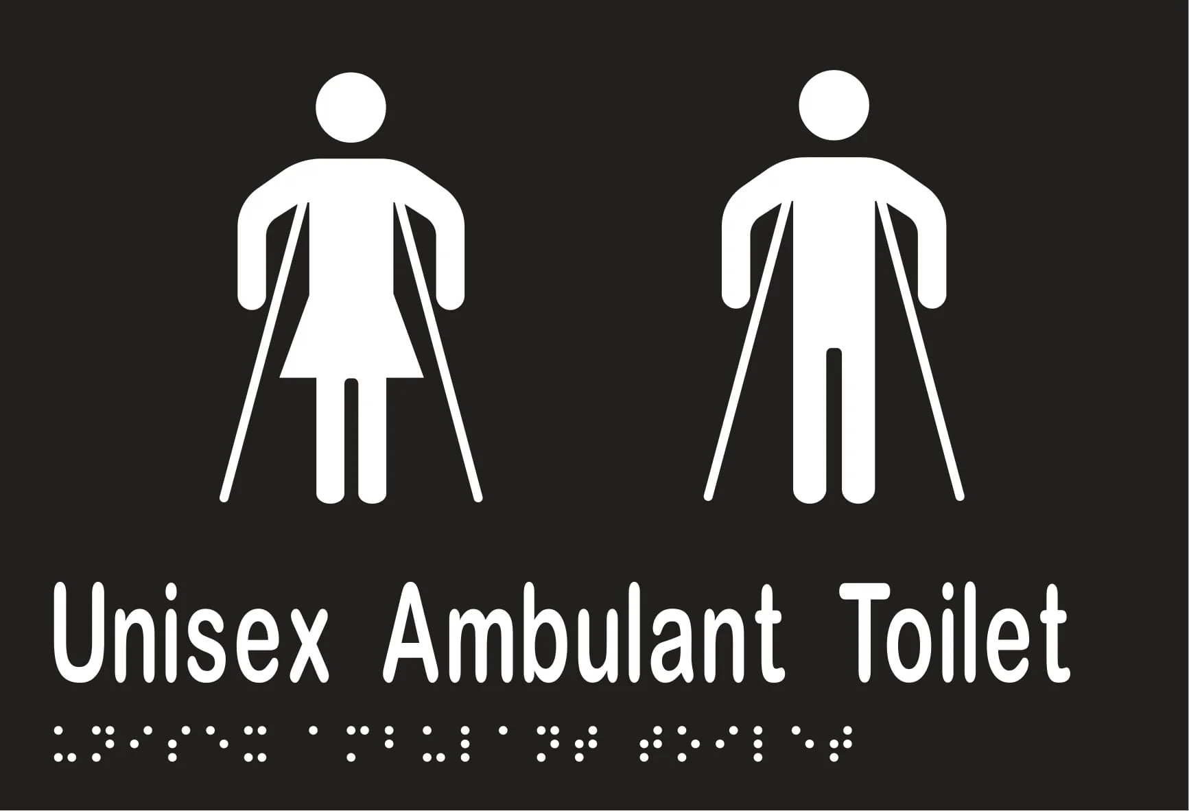 Unisex Ambulant Toilet Braille 220mmW x 150mmH - Image 2
