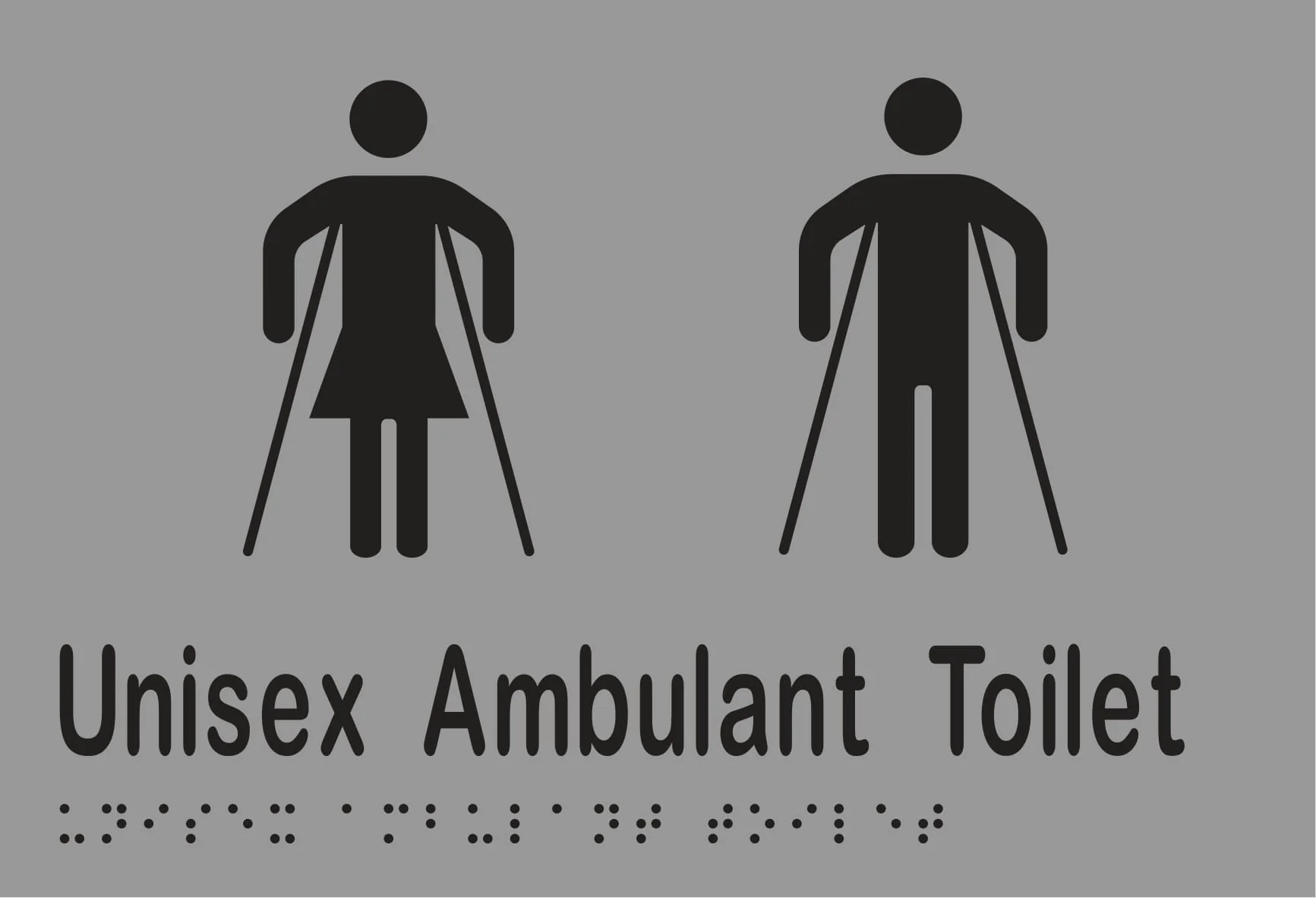 Unisex Ambulant Toilet Braille 220mmW x 150mmH - Image 3